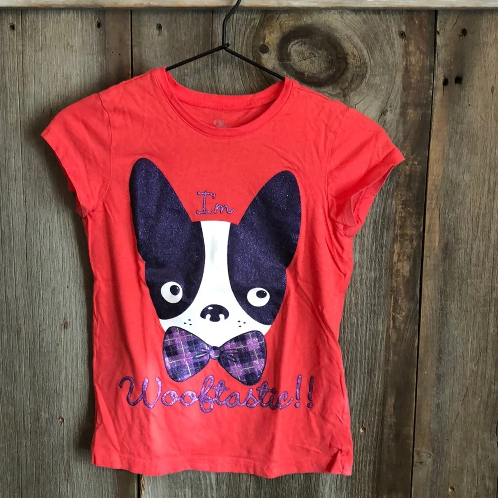 Children’s Place Pink Dog Graphic Tee Large 10/12
